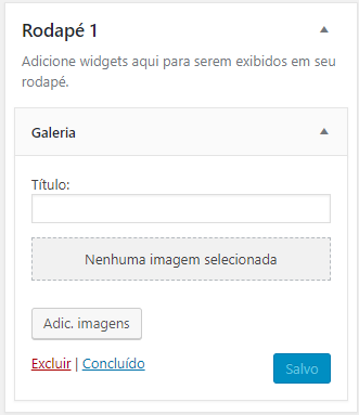 adicionar widget no rodapé