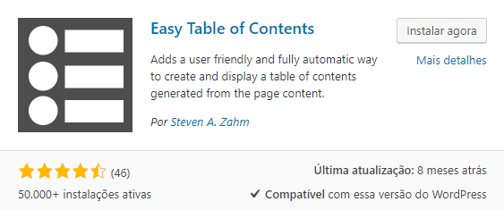 easy table of contents