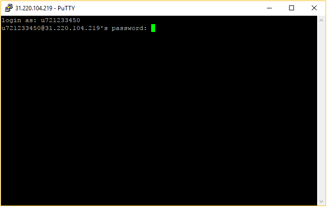 acessando cliente SSH com Putty