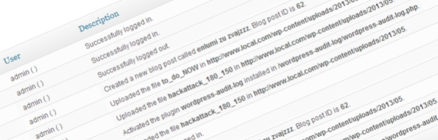 logs do WordPress com o plugin wp security