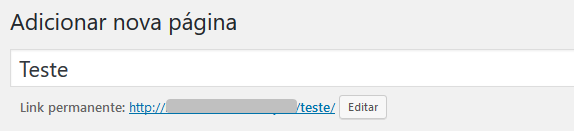 alterar slug de página wordpress