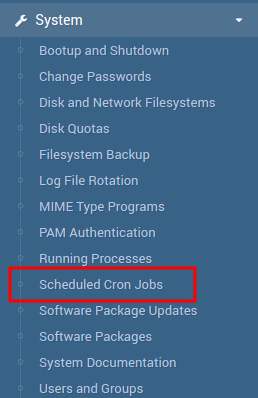 cron jobs no webmin