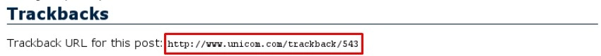 Como fica a URL de um trackback