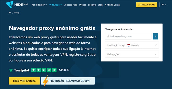 servidor de proxy hide.me