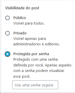 Post Privado WordPress protegido por senha