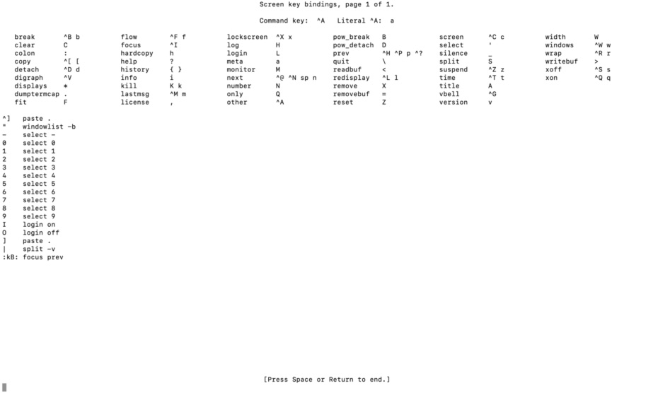 terminal de comandos do linux para multiplexação do screen