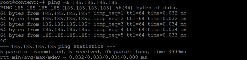 ping audível no terminal