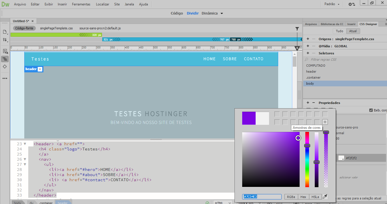 change background color in dreamweaver