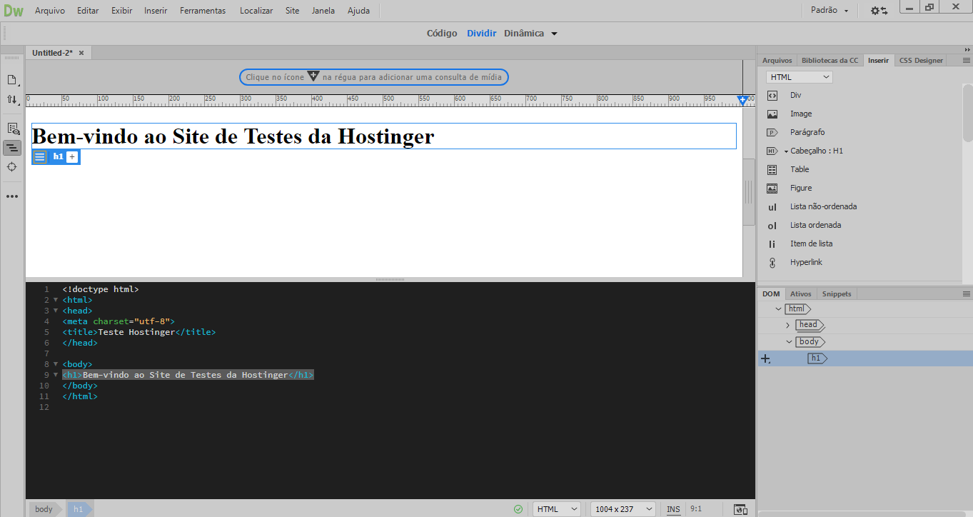 exemplo site da hostinger