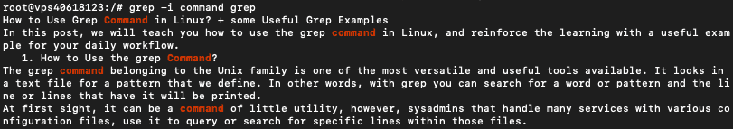 Resultado Comando Grep Linux