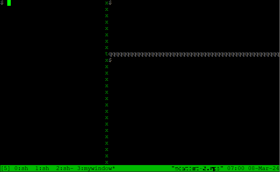 redimensionando painéis no tmux