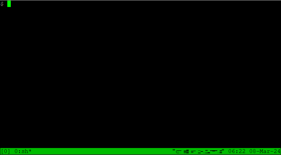 abrindo nova sessão do tmux