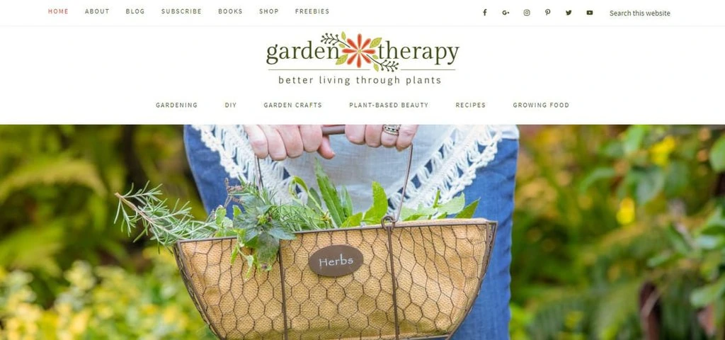 exemplo de blog de jardinagem