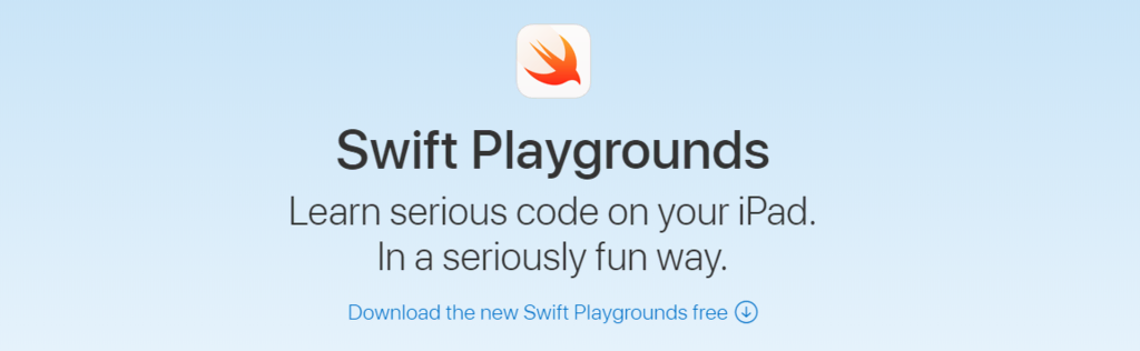 Swift playgrounds para ensinar linguagem de programação para crianças