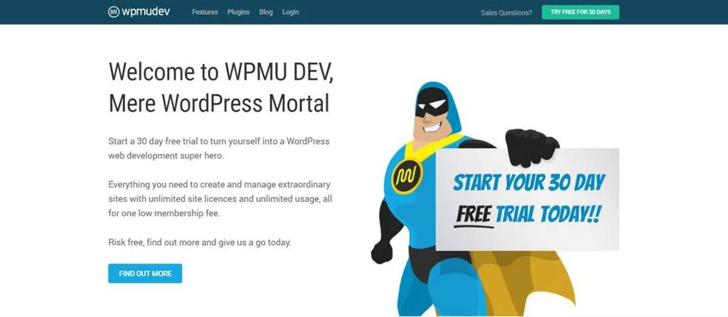 Página inicial do site de auxílio WordPress WPMU Dev