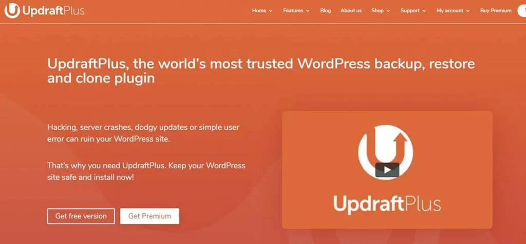 Website do plugin para WordPress Updraft Plus