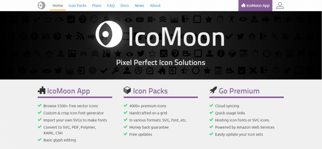 iconmoon é um site de fontes de ícones para wordpress