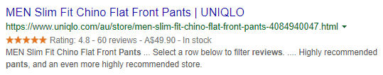 Schema markup de oferta usando como exemplo o MEN Slim Fit Chino Flat Front Pants 