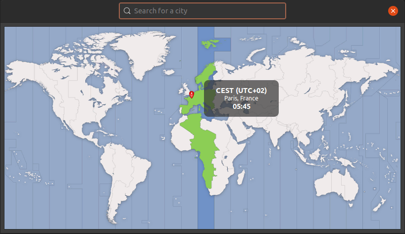 exibição de data e hora em mapa do ubuntu