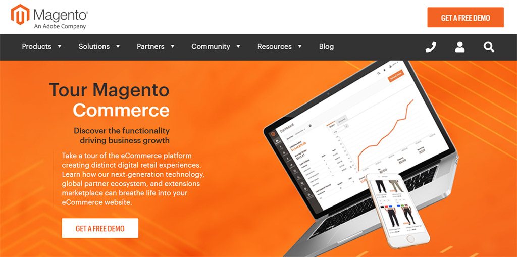 pagina inicial do plugin magento, outra opção para criar um site de vendas