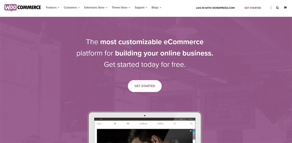 página inicial do plugin woocommerce, usado para criar um site de vendas