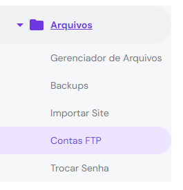 contas ftp no hpanel