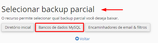 backup parcial de banco de dados mysql