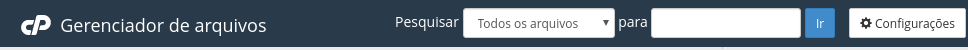 campo de buscas no gerenciador de arquivos do cpanel