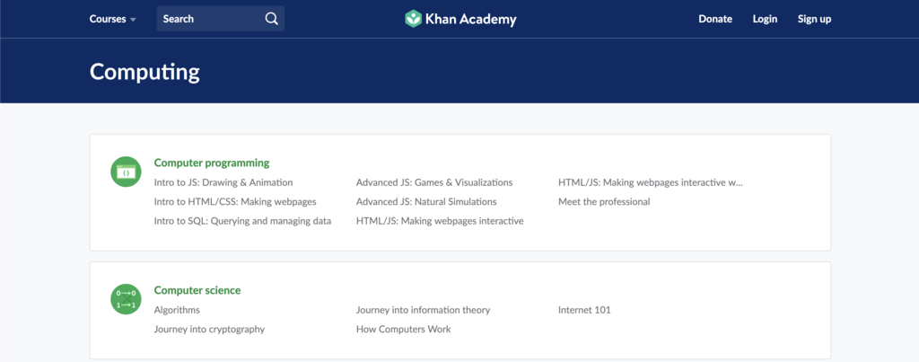 khan academy para aprender a como programar