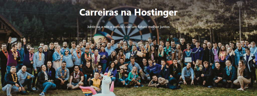 página de carreiras da Hostinger