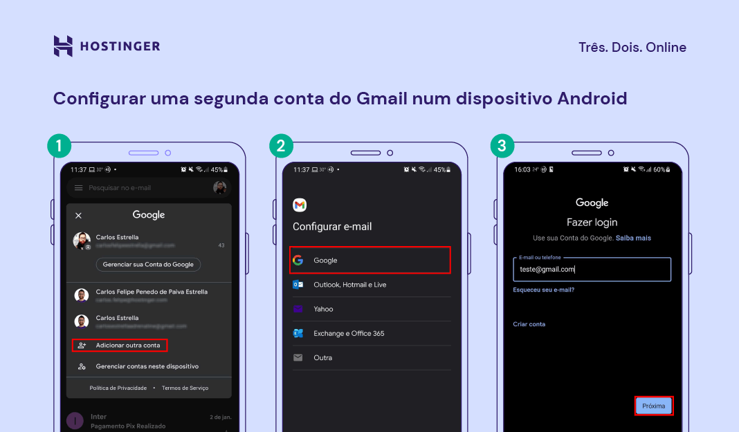 infográfico de como configurar email no android parte 2