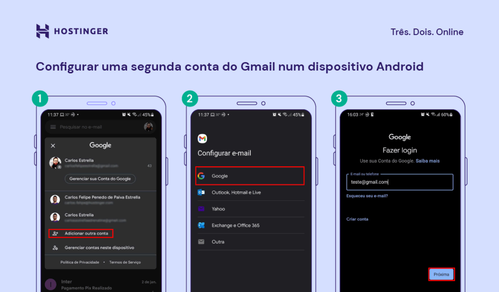 infográfico de como configurar email no android parte 2