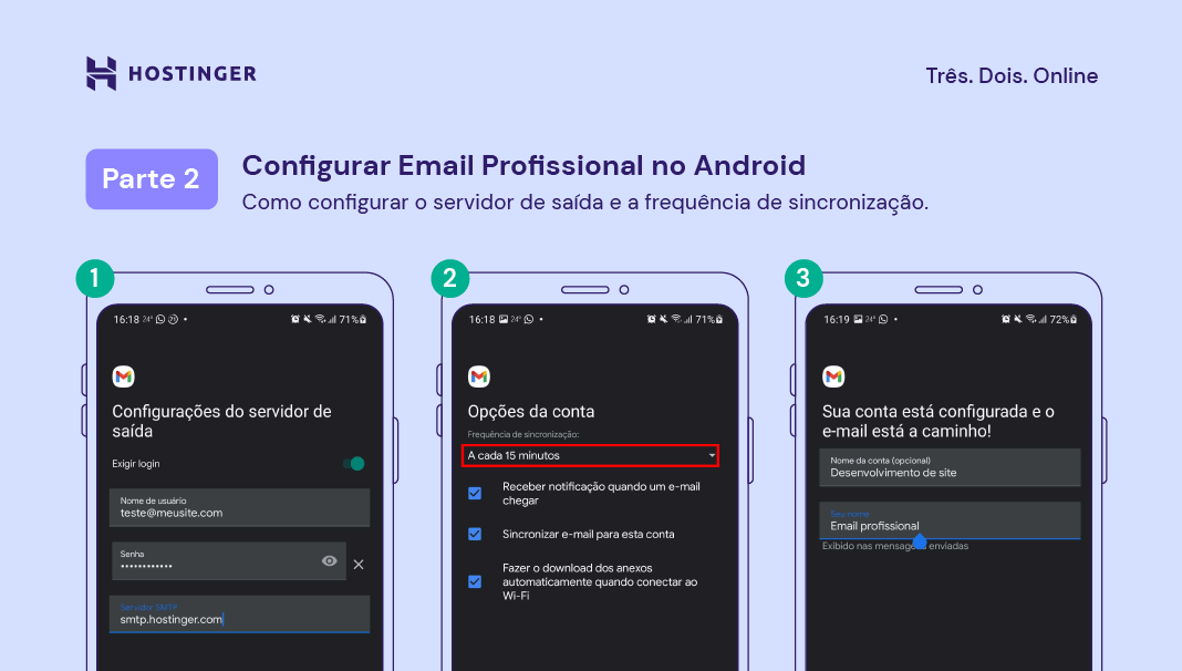 infografico sobre como criar email empresarial no android parte 2