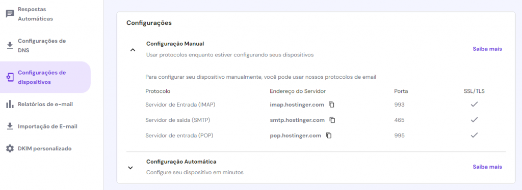 configurando registros dns no hpanel