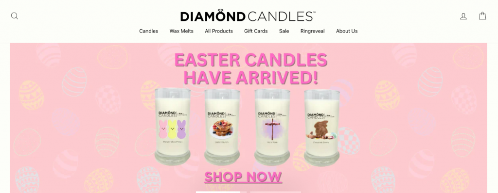 página inicial da diamond candles