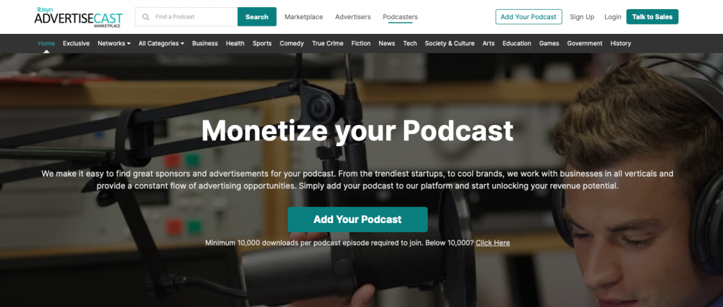 site da plataforma advertisecast