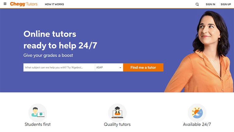 site oficial do cheggtutors, uma das ideias de pequenos negócios