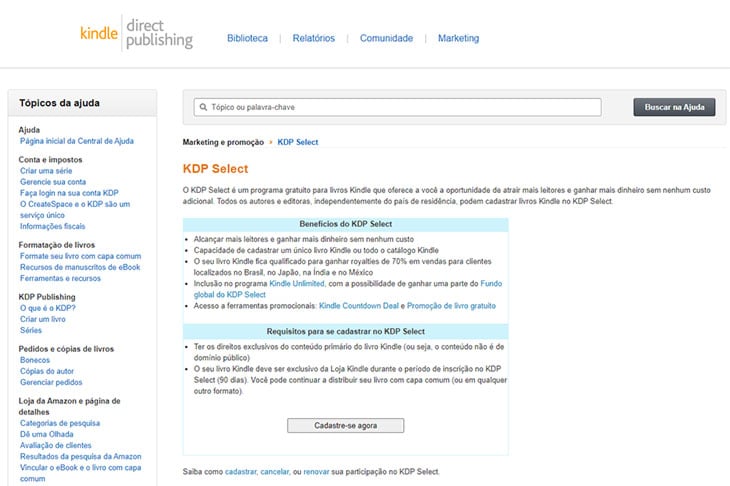 página oficial do amazon kdp
