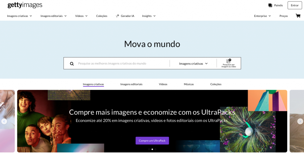 captura de tela do site Getty images