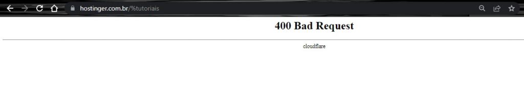 Página de erro 400 Bad Request - URL com erro de digitação