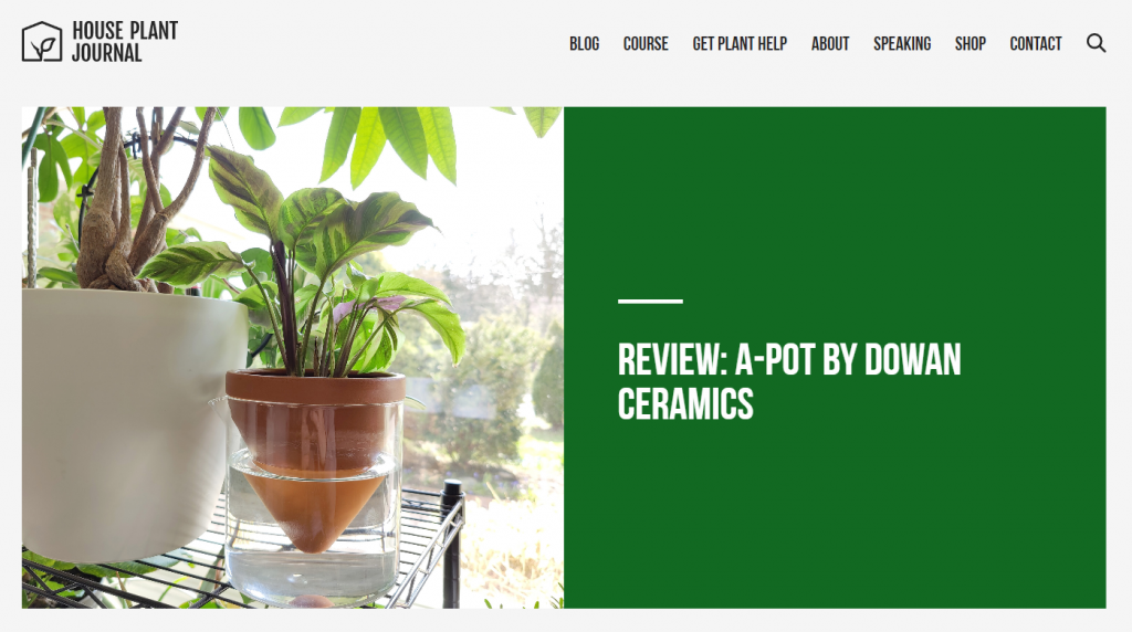 Página inicial do site de jardinagem House Plant Journal