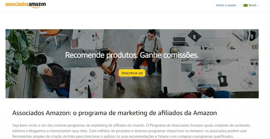 site oficial do programa de associados da amazon