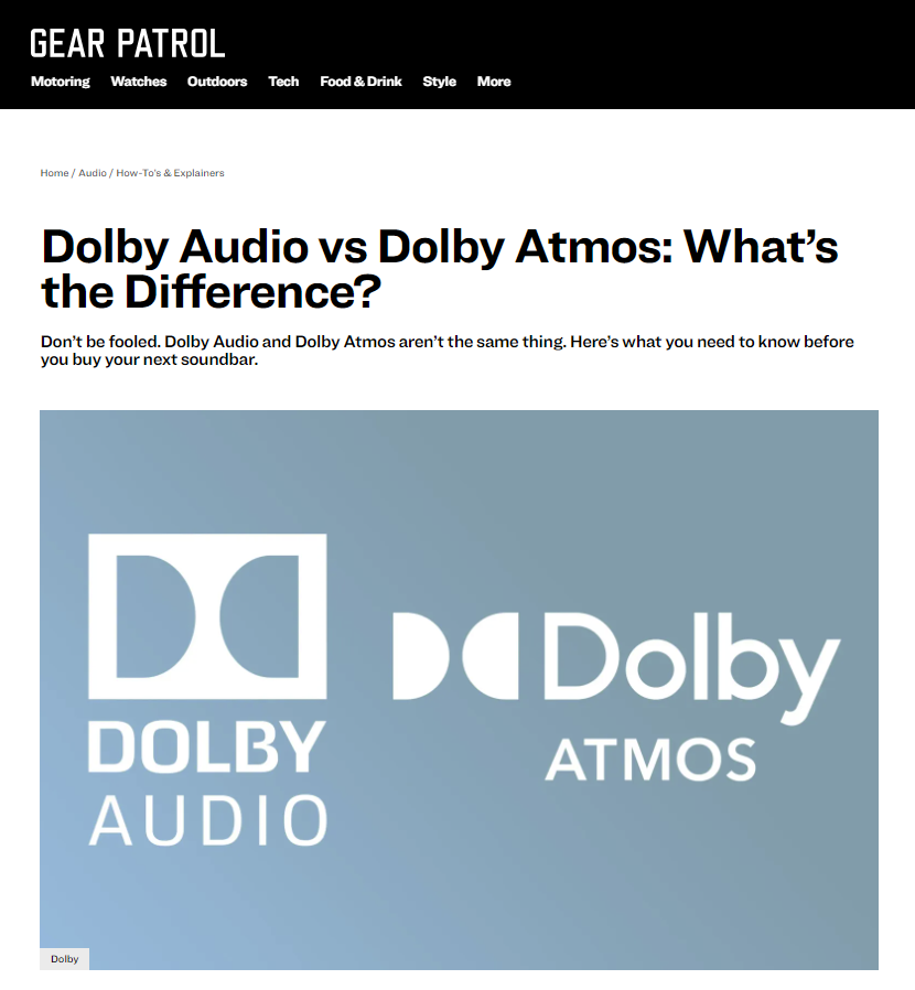comparativo entre Dolby audio e dolby atoms