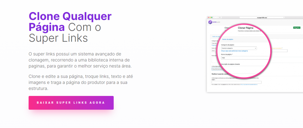 plugind de afiliados wp superlinks, que oferece a opção de clonar páginas com facilidade