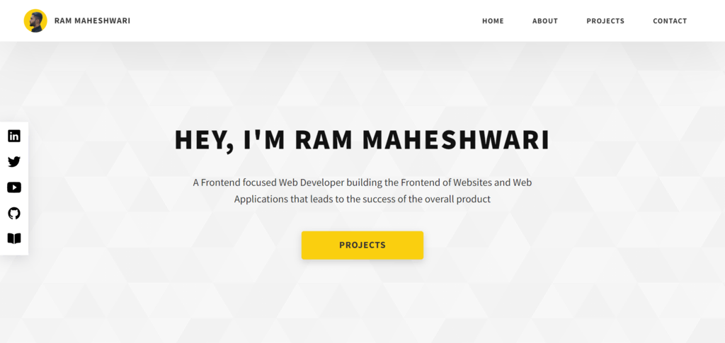 Portfólio desenvolvedor web de Ram Maheshwari