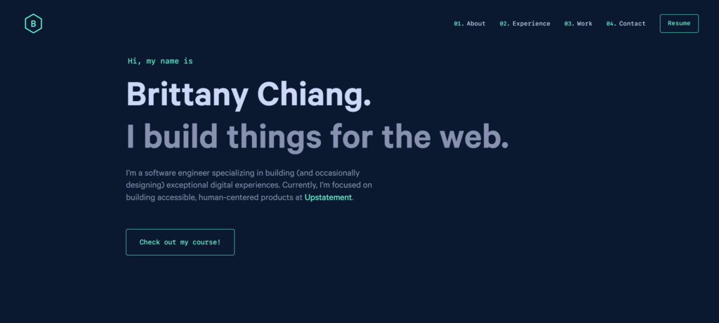 Portfólio desenvolvedor web de Brittany Chiang
