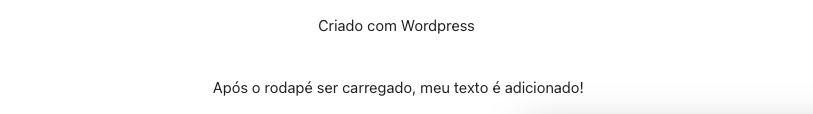 plugin que adiciona texto após o rodapé do site wordpress