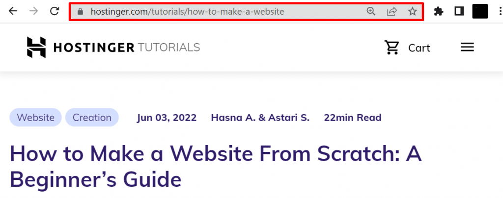 um URL pode ser encontrado na barra de endereço do navegador