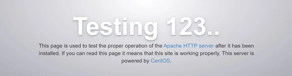 página de testes do servidor apache http no centos