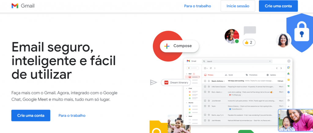 pagina principal do gmail